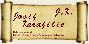 Josif Karafilić vizit kartica